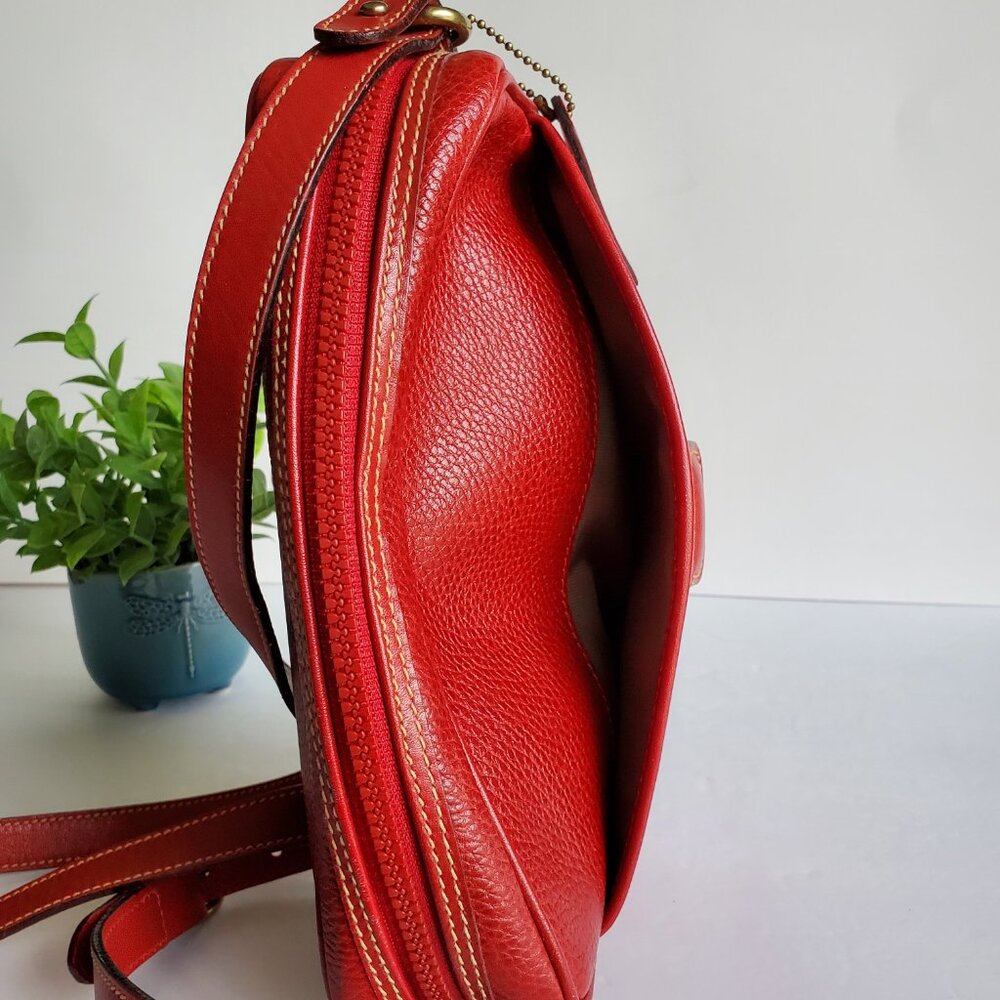 EUC Vintage Coach Sheridan Charleston Bag (#4217) Red w/Red trim – Hard to Find! - Picture 8 of 12